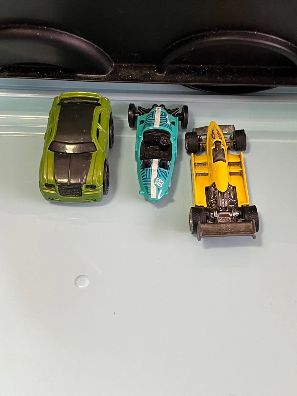 3-Pack Kids Toy Race Cars - Green, Teal & Yellow